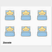 Kawaii Star in Bed – Transparent Sticker (Feuille)