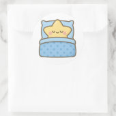 Kawaii Star in Bed – Transparent Sticker (Sac)