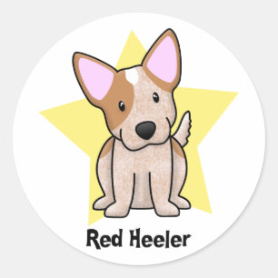 Kawaii Star Red Heeler Ronde Sticker