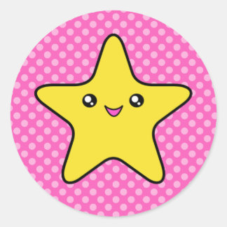 Kawaii Star Roze Polka Dot Stickers