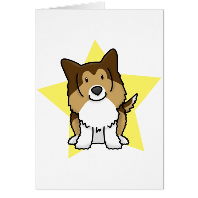 Kawaii Star Sheltie Card (Voorkant)