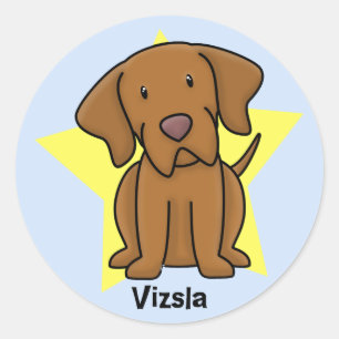Kawaii Star Vizsla Ronde Sticker