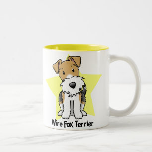 Kawaii Star Wire Fox Terrier Tweekleurige Koffiemok