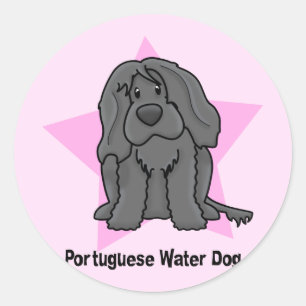 Kawaii ster Portugese waterhond Ronde Sticker