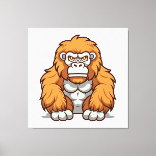 Kawaii-stijl grafisch ontwerp in vrolijke tinten canvas afdruk