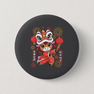 Kawaii stijl jaar van het paard 2026 Chinees Nieuw Ronde Button 5,7 Cm