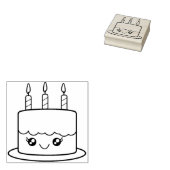 Kawaii stijl verjaardagstaart 	rubberstempel (Gestempeld)