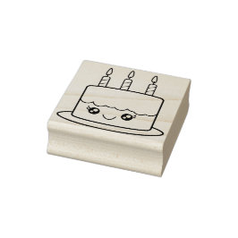 Kawaii stijl verjaardagstaart 	rubberstempel