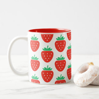 kawaii strawberries tweekleurige koffiemok