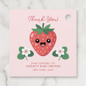 Kawaii Strawberry Baby shower Dank u Bedankjes Labels (Achterkant)