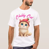 Kawaii Strawberry Cat Charm T-shirt (Voorkant)