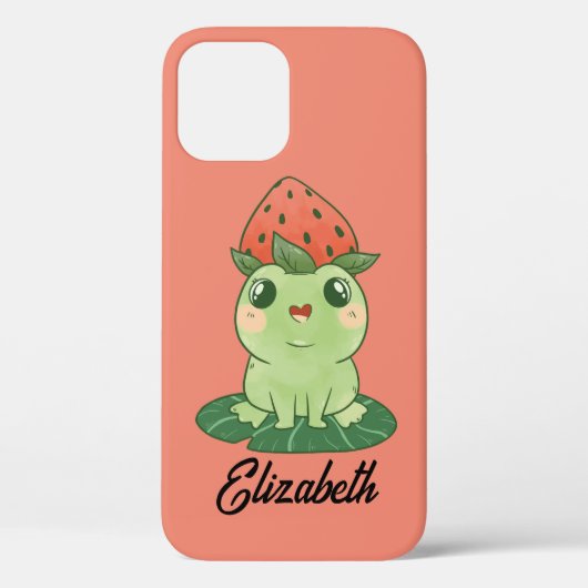 Kawaii Strawberry Frog Personalized Case-Mate iPhone Case (Achterkant)