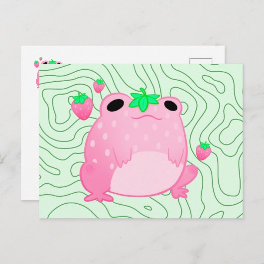 Kawaii Strawberry Frog Softcore Briefkaart (Voorkant / Achterkant)