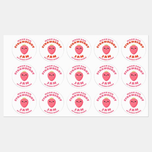 Kawaii Strawberry Jam Labels (Vel)