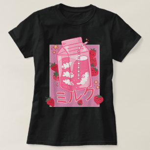 Kawaii Strawberry Melk Japanse Esthetiek T-shirt
