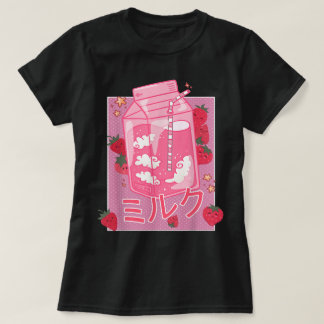 Kawaii Strawberry Melk Japanse Esthetiek T-shirt