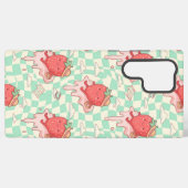 Kawaii Strawberry Picnic Pattern Samsung Galaxy Hoesje (Achterkant horizontaal)