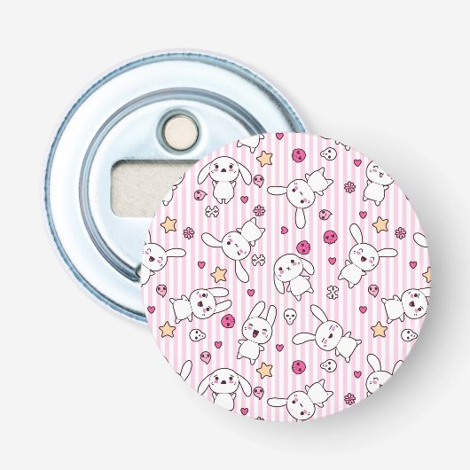kawaii strepen patroon button flesopener (Voorkant)