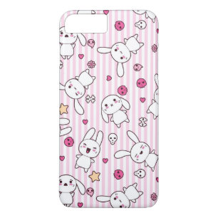 kawaii strepen patroon 	iPhone 8 plus / 7 plus hoesje