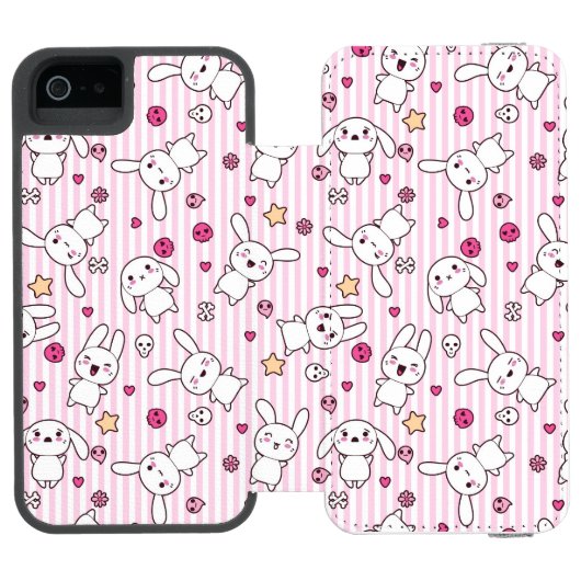 kawaii strepen patroon incipio iPhone portemonnee hoesje (Agenda Open)