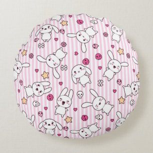 kawaii strepen patroon rond kussen