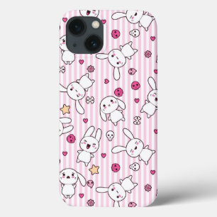 kawaii strepenpatroon iPhone 13 hoesje