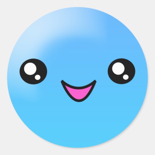 Kawaii Sugar Stippen Blueberry Happy Face Sticker (Voorkant)