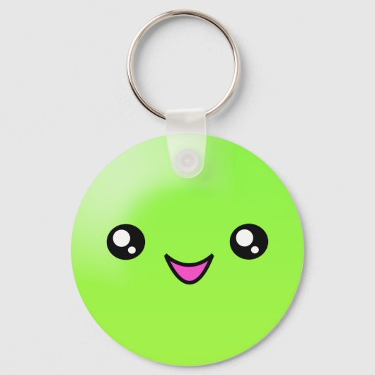 Kawaii Sugar Stippen Limoen Happy Face Sleutelhang Sleutelhanger (Voorkant)