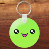 Kawaii Sugar Stippen Limoen Happy Face Sleutelhang Sleutelhanger (Voorkant)