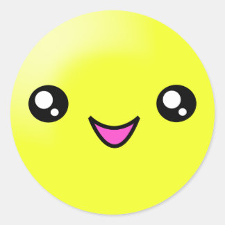 Kawaii Suiker Stippen Lemon Happy Face Sticker