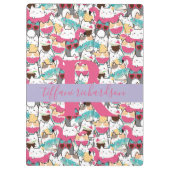 Kawaii Summer Cute Kitty Cats Klembord (Achterkant)
