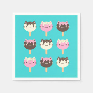 Kawaii Summer Ice Lolly Popsicle Katten Servet