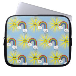 Kawaii Sun Cloud en Rainbow Pattern Laptop Sleeve