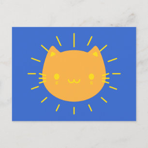Kawaii Sunshine Cat Briefkaart