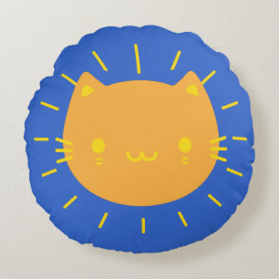 Kawaii Sunshine Cats Omkeerbaar Rond Kussen