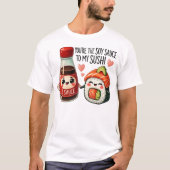 Kawaii Sushi and Soy Sauce Art T-shirt (Voorkant)