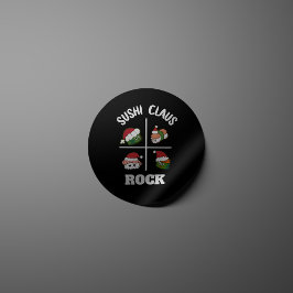 Kawaii Sushi Claus Rock Ronde Sticker