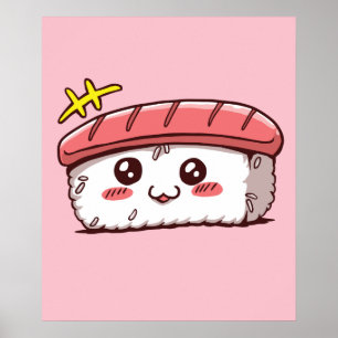 Kawaii Sushi Cute Japans Food Poster