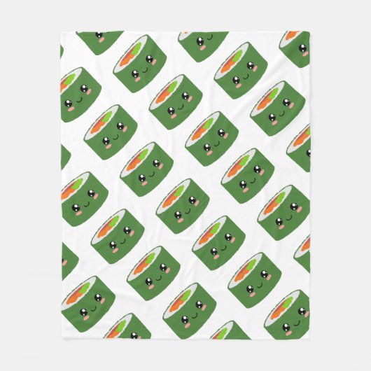 Kawaii Sushi Fleece Deken (Voorkant)