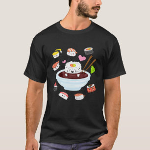 Kawaii Sushi Happy Funny Sushi Cute Japanse Sushi T-shirt