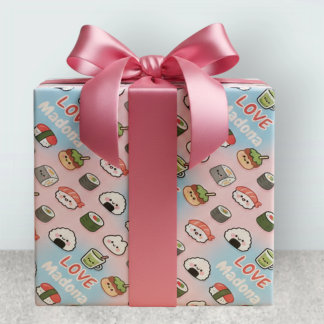 Kawaii Sushi Matcha Food Pattern Frame Cadeaupapier