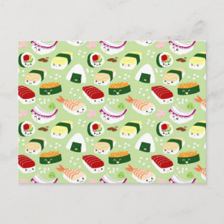 Kawaii Sushi met gezichten Briefkaart