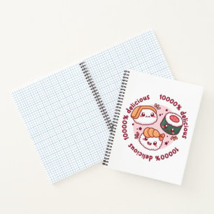 Kawaii sushi met grappige quotes voor zwarte minna notitieboek