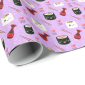 Kawaii Sushi Pattern Cadeaupapier (Rol Hoek)