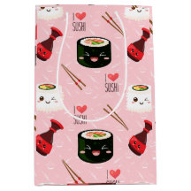 Kawaii Sushi Pattern Light Roze