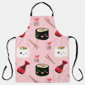 Kawaii Sushi Pattern Light Roze Schort (Voorkant)
