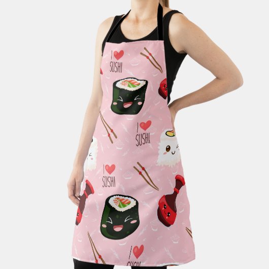 Kawaii Sushi Pattern Light Roze Schort (Insitu)