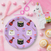 Kawaii Sushi Pattern Papieren Bordje (Feest)