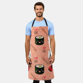 Kawaii Sushi Pattern Schort (Gedragen)