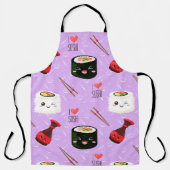 Kawaii Sushi Pattern Schort (Voorkant)